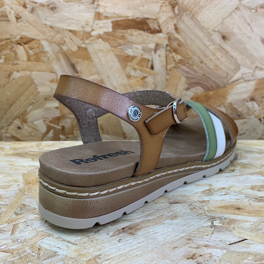 Refresh Womens Fashion Sandals - Taupe - The Foot Factory