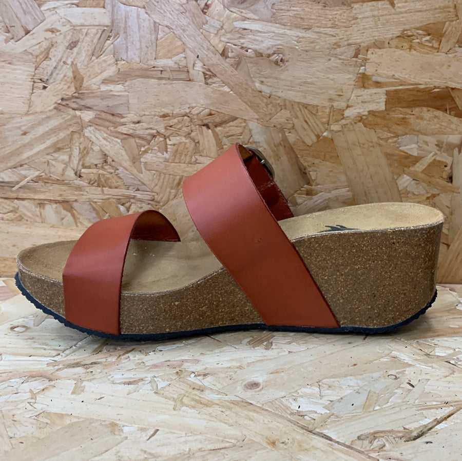Plakton Womens Alicante Hi Vintage Leather Sandal - Tan