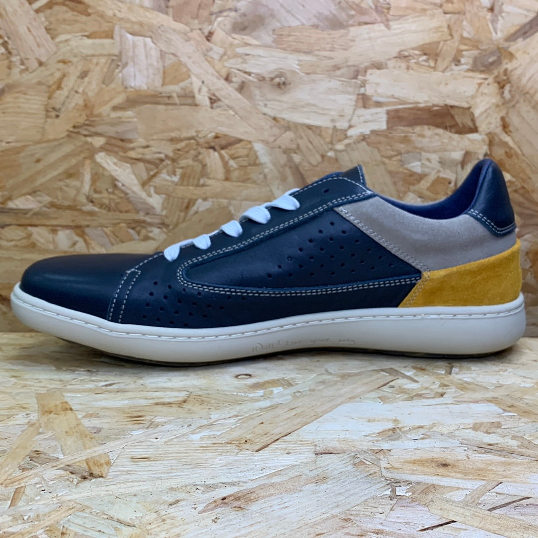 On Foot Mens Leather Trainers - Navy