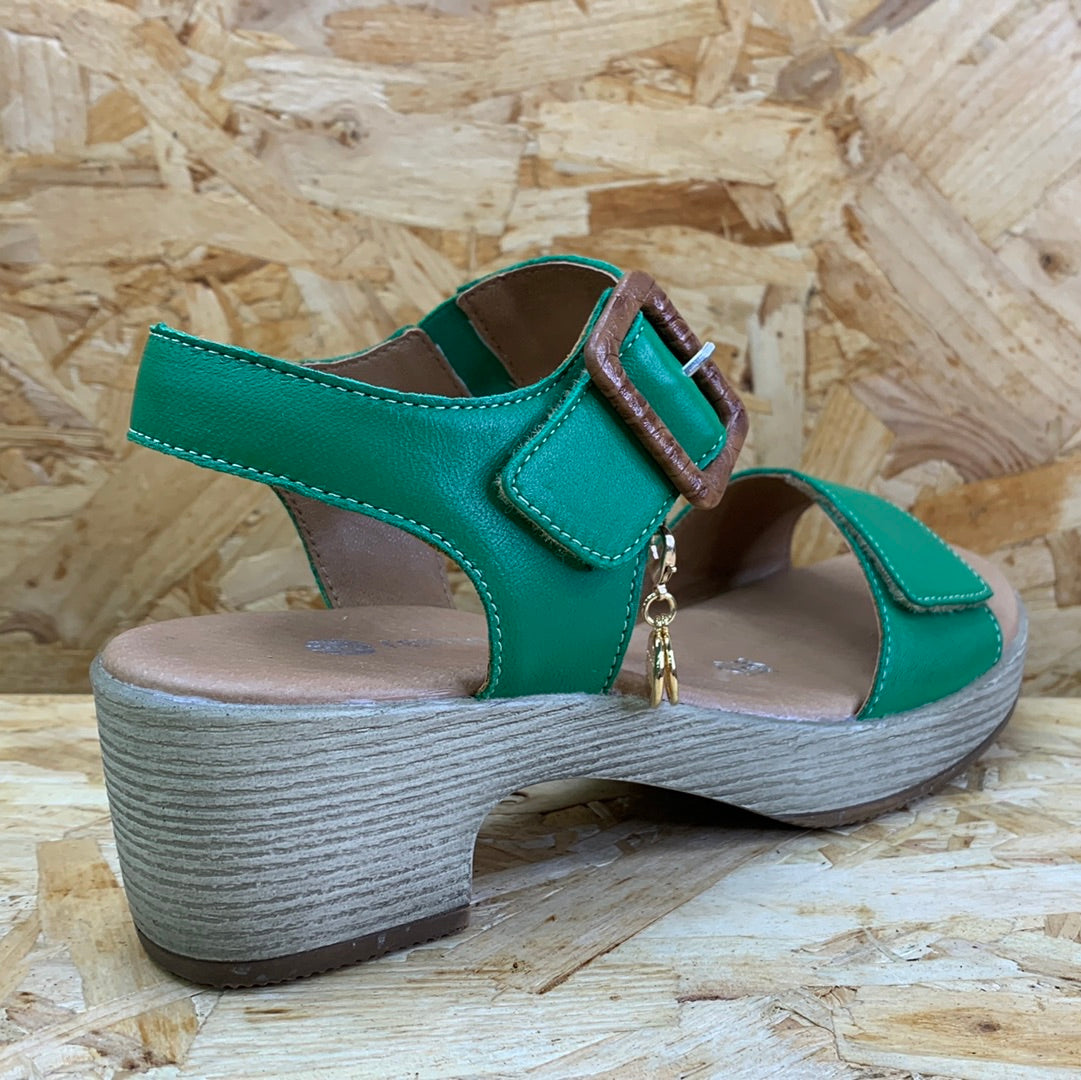Remonte Womens Fashion Mid Heel Sandal - Green