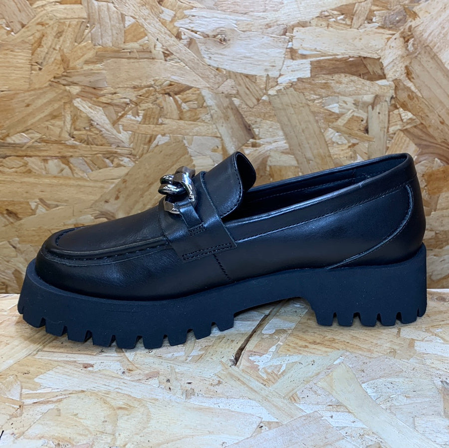 Carmela Womens Leather Fashion Leather Platform Shoe - Black - The Foot Factory