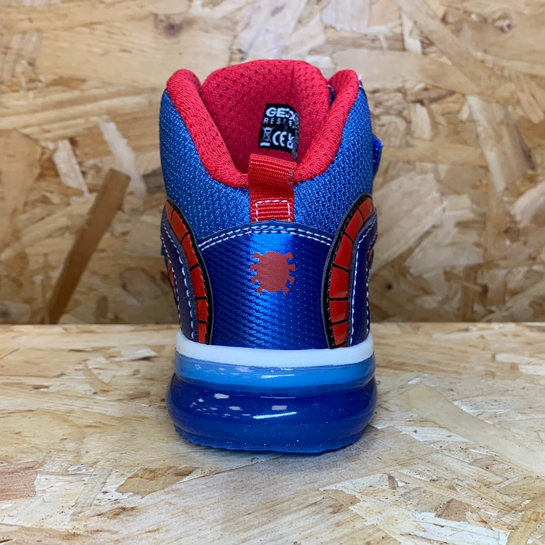 Geox Kids Marvel Spiderman Light Up High Top Trainers - Blue