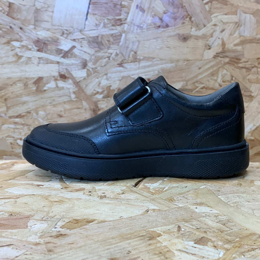 Geox Kids Riddock I Leather School Shoe - Black