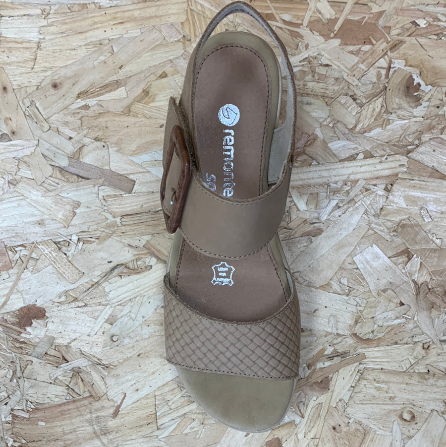 Remonte Womens Fashion Wedged Sandal - Beige