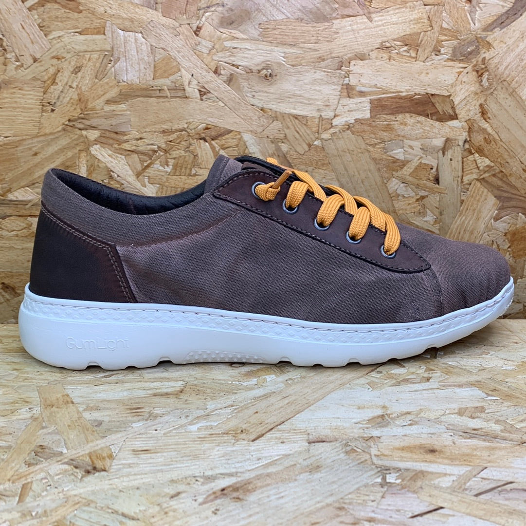 On Foot Mens Organic Cotton Stone Wash Trainers - Brown