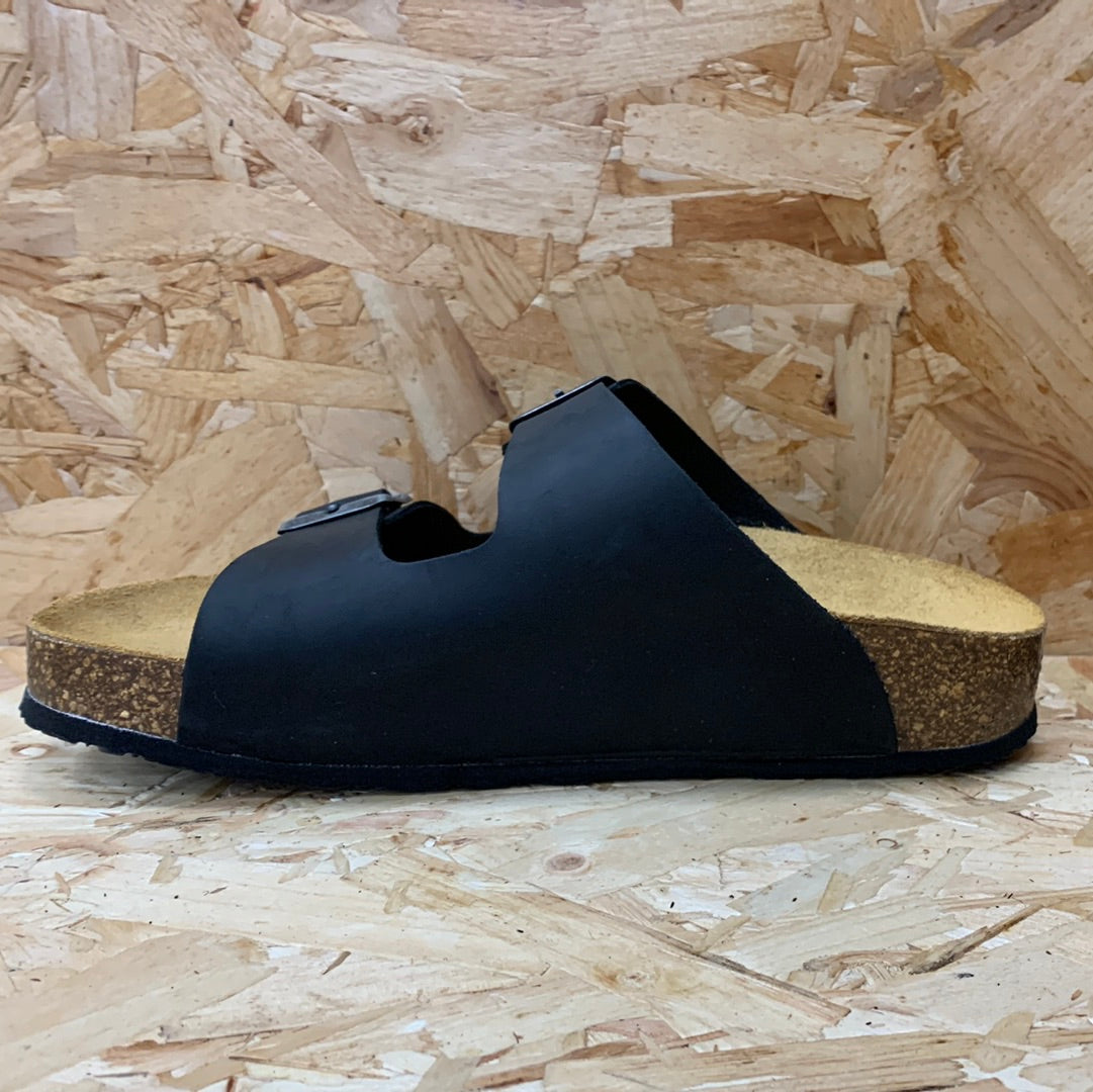 Plakton Womens Malaga Mid Apure Leather Sandal - Black