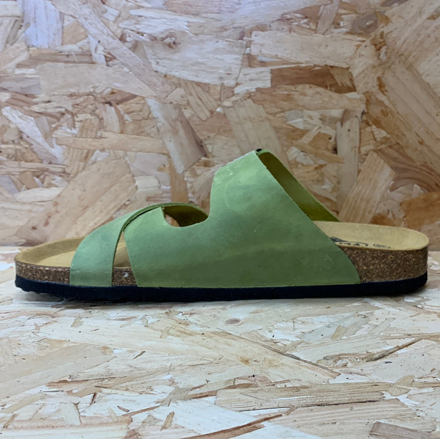 Plakton Womens Elche Apure Leather Sandal - Pistachio Green