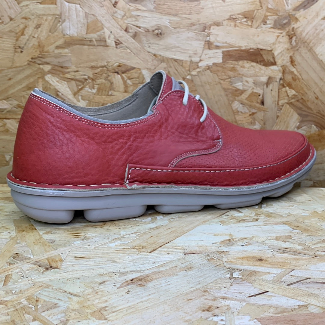 On Foot Mens Leather Shoes - Red