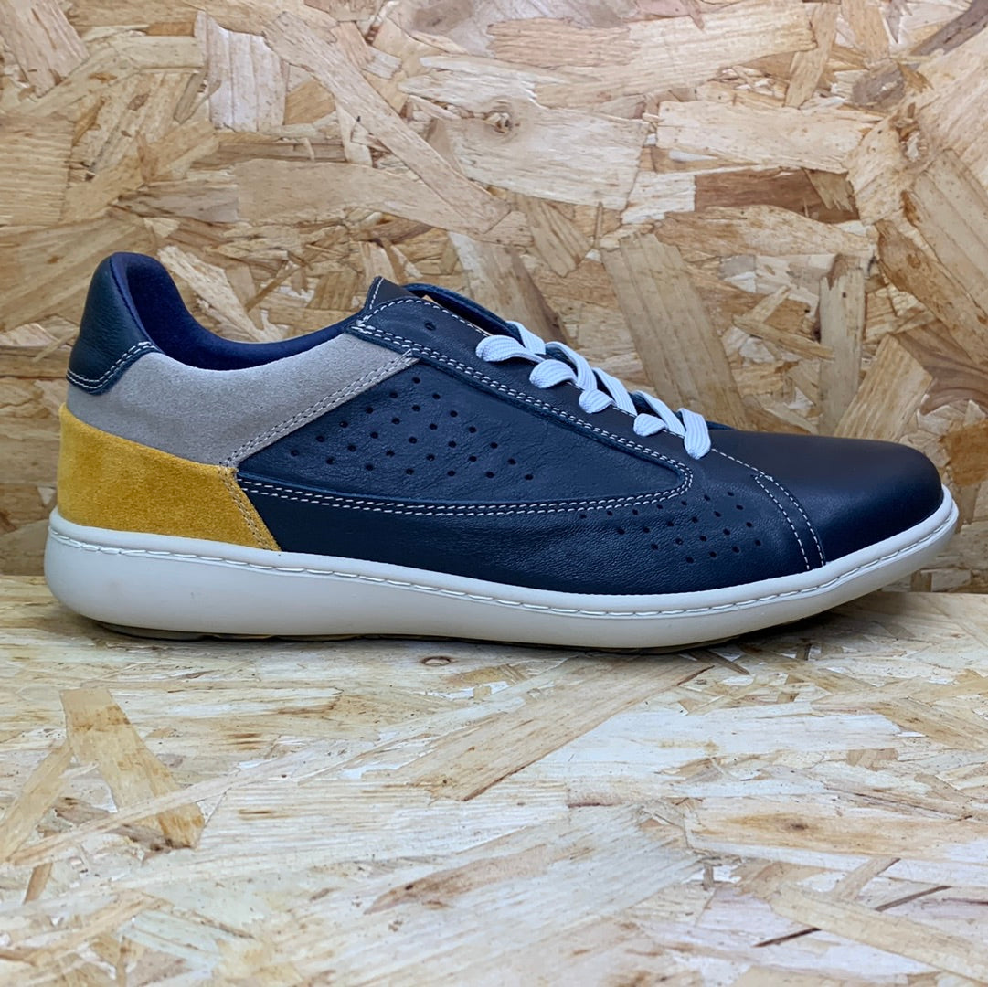 On Foot Mens Leather Trainers - Navy