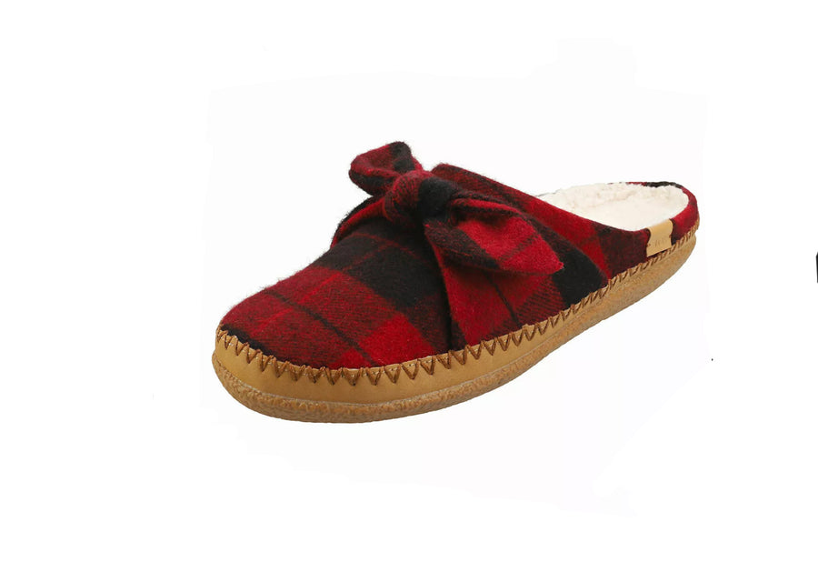 Toms-Ivy-Red-Plaid-bow-Slippers
