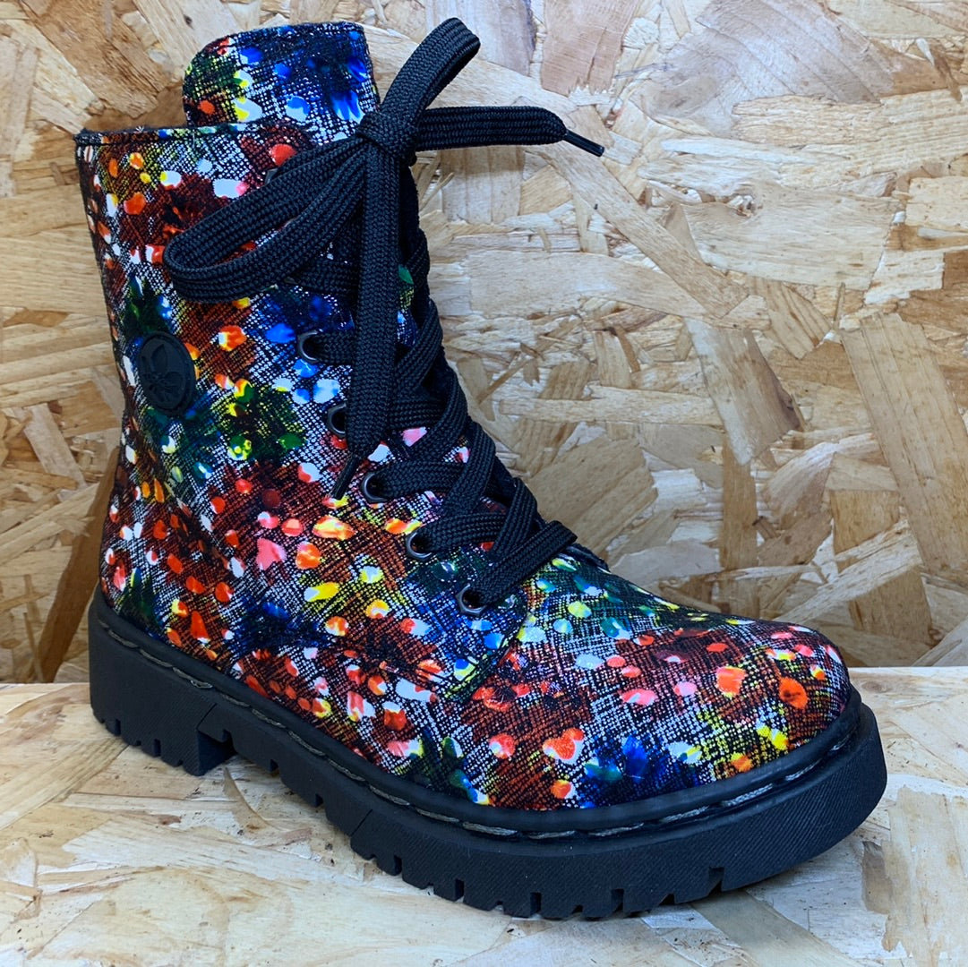 Rieker Womens Fashion Ankle Boot - Multicoloured - The Foot Factory