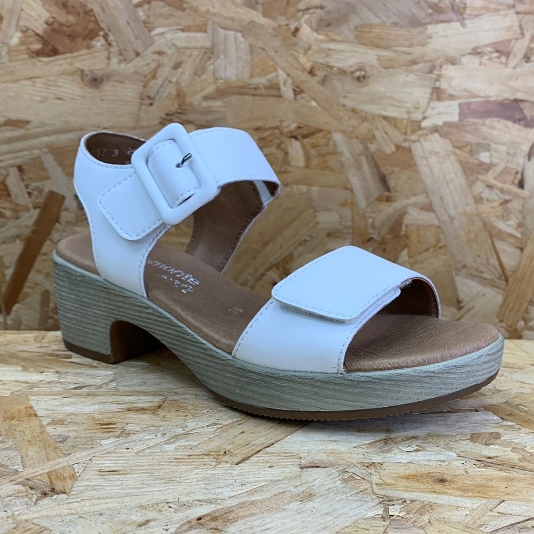 Remonte Womens Fashion Mid Heel Sandal - White
