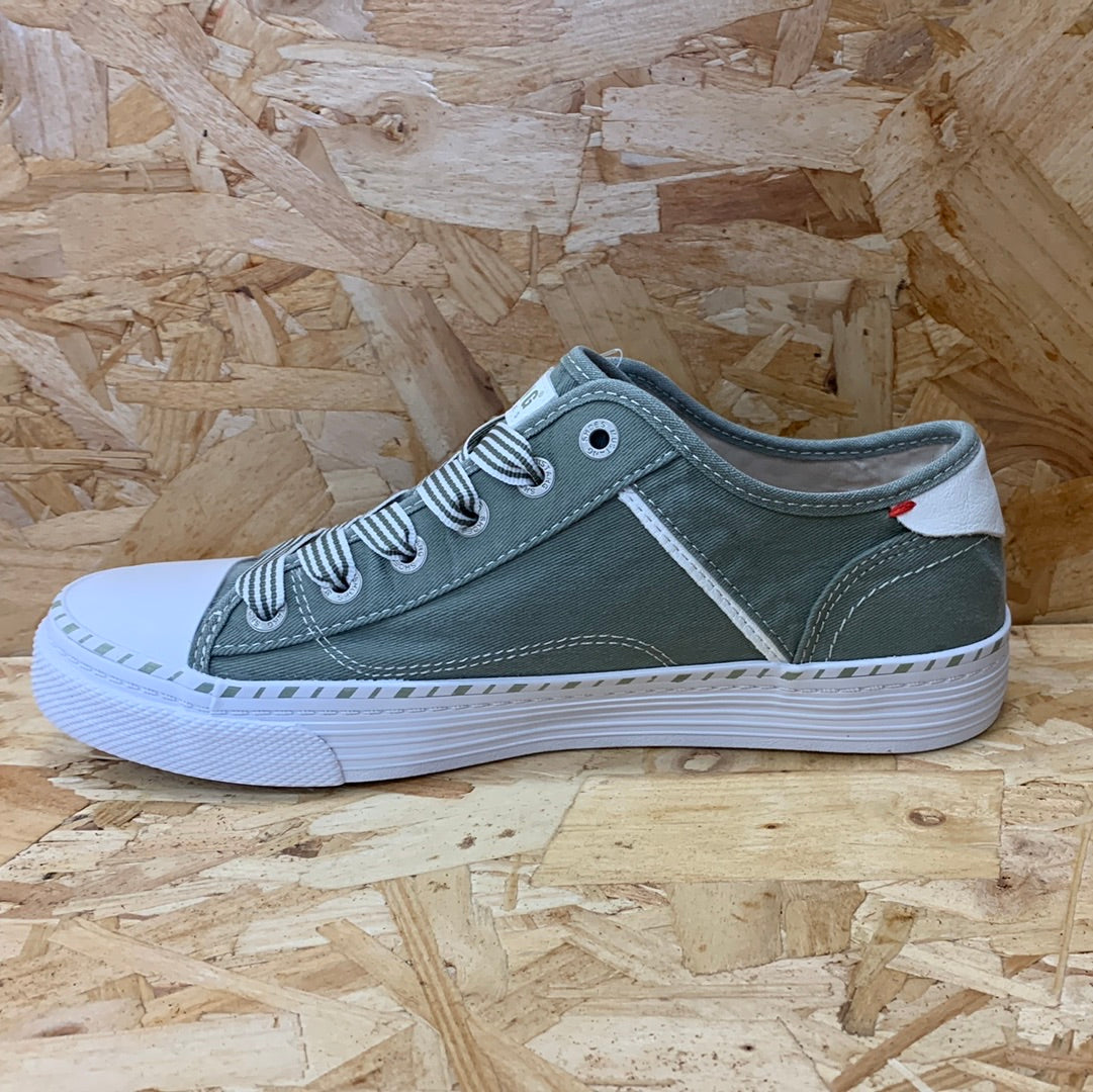 Mustang Womens Fashion Trainers - Khaki Green - The Foot Factory