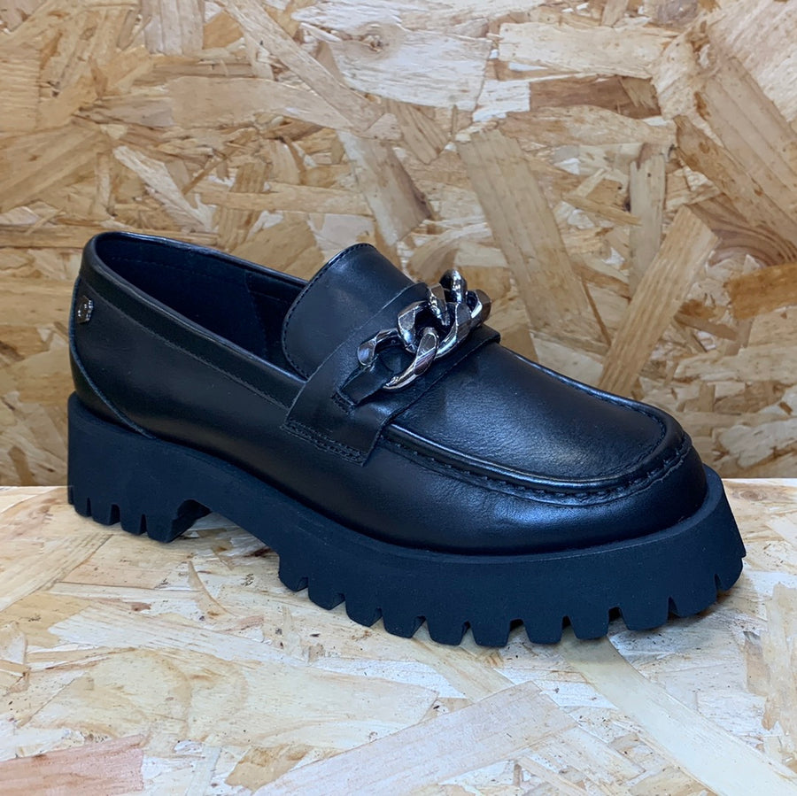 Carmela Womens Leather Fashion Leather Platform Shoe - Black - The Foot Factory