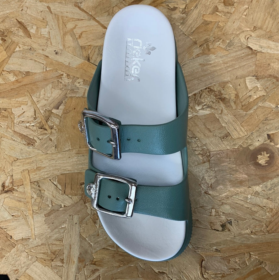Rieker Womens Fashion Sandal - Green