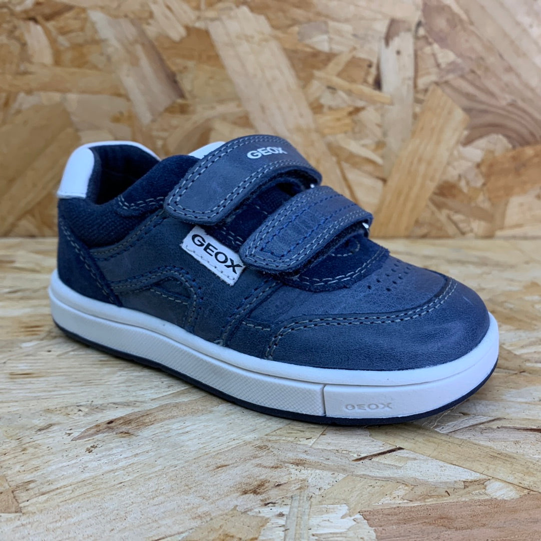 Geox Infant Trottola Leather Trainer - Navy / White