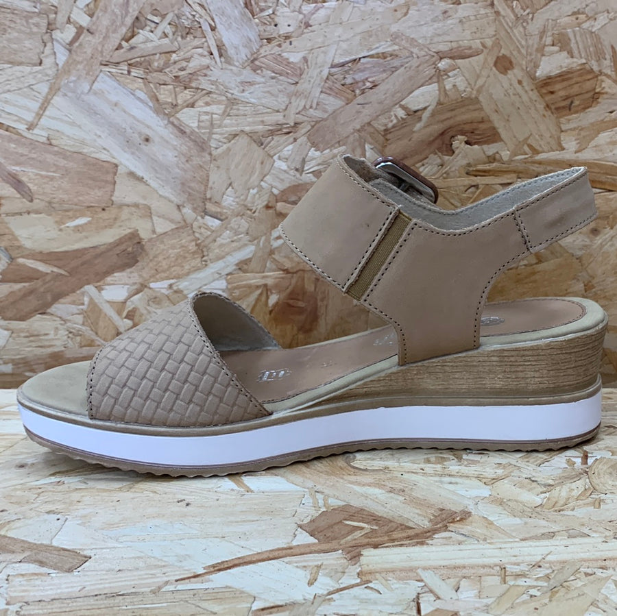 Remonte Womens Fashion Wedged Sandal - Beige