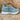 Carmela Womens Leather Fashion Trainers - Aqua Blue - The Foot Factory