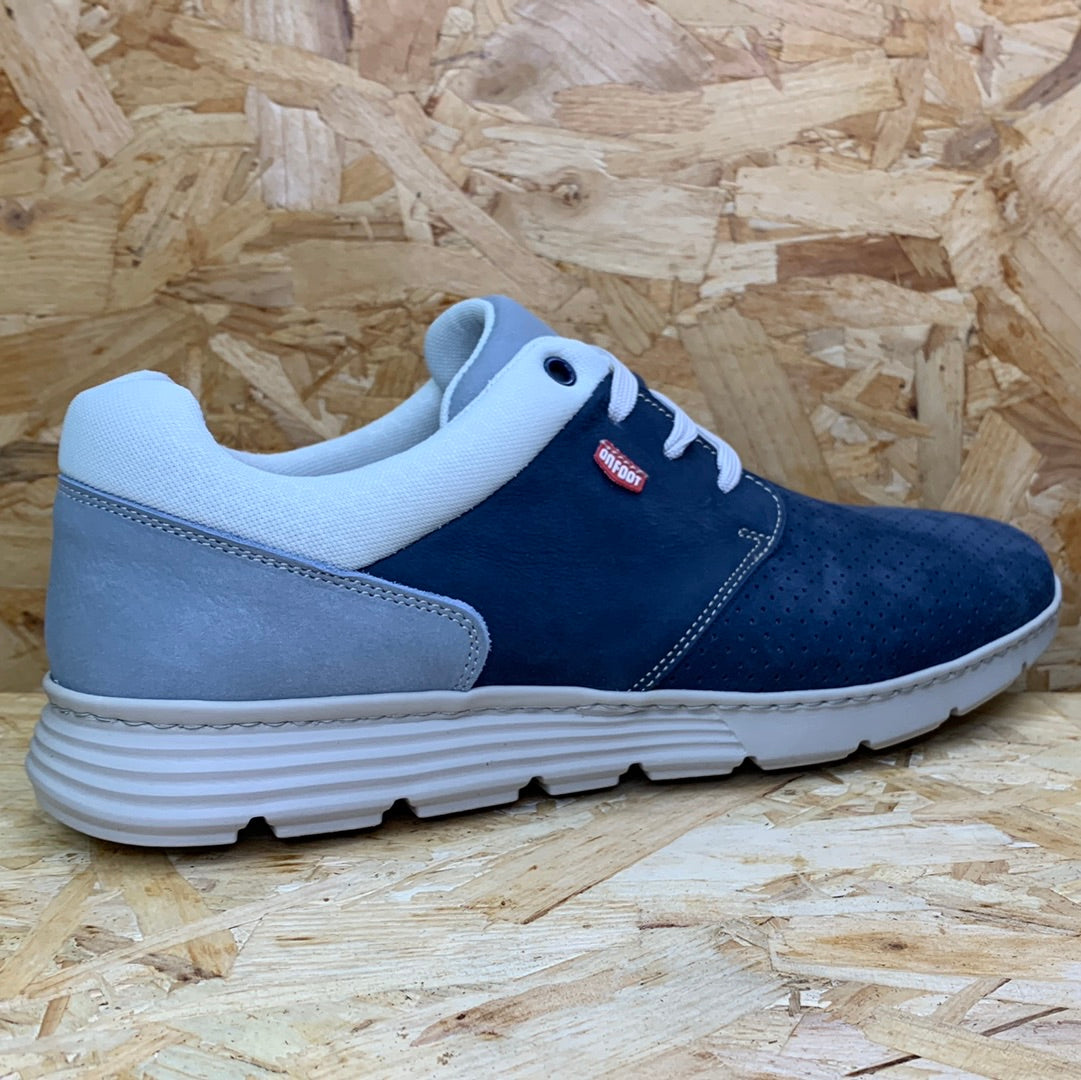 On Foot Mens Leather Trainers - Navy