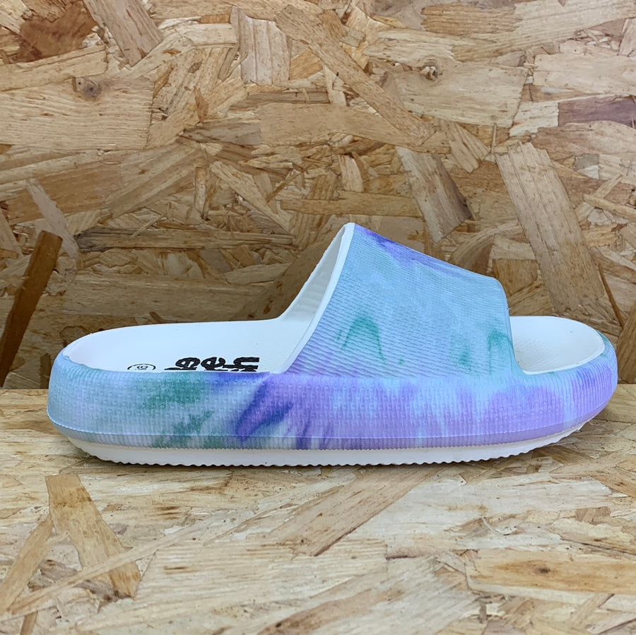 Refresh Womens Fashion Tie Dye Slide Aqua The Foot Factory