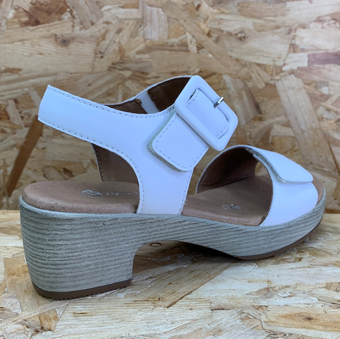 Remonte Womens Fashion Mid Heel Sandal - White