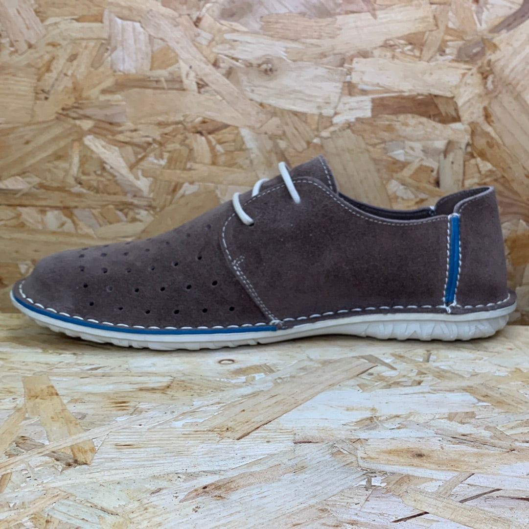 On Foot Mens Perforated Leather Shoes - Brown