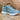 Carmela Womens Leather Fashion Trainers - Aqua Blue - The Foot Factory