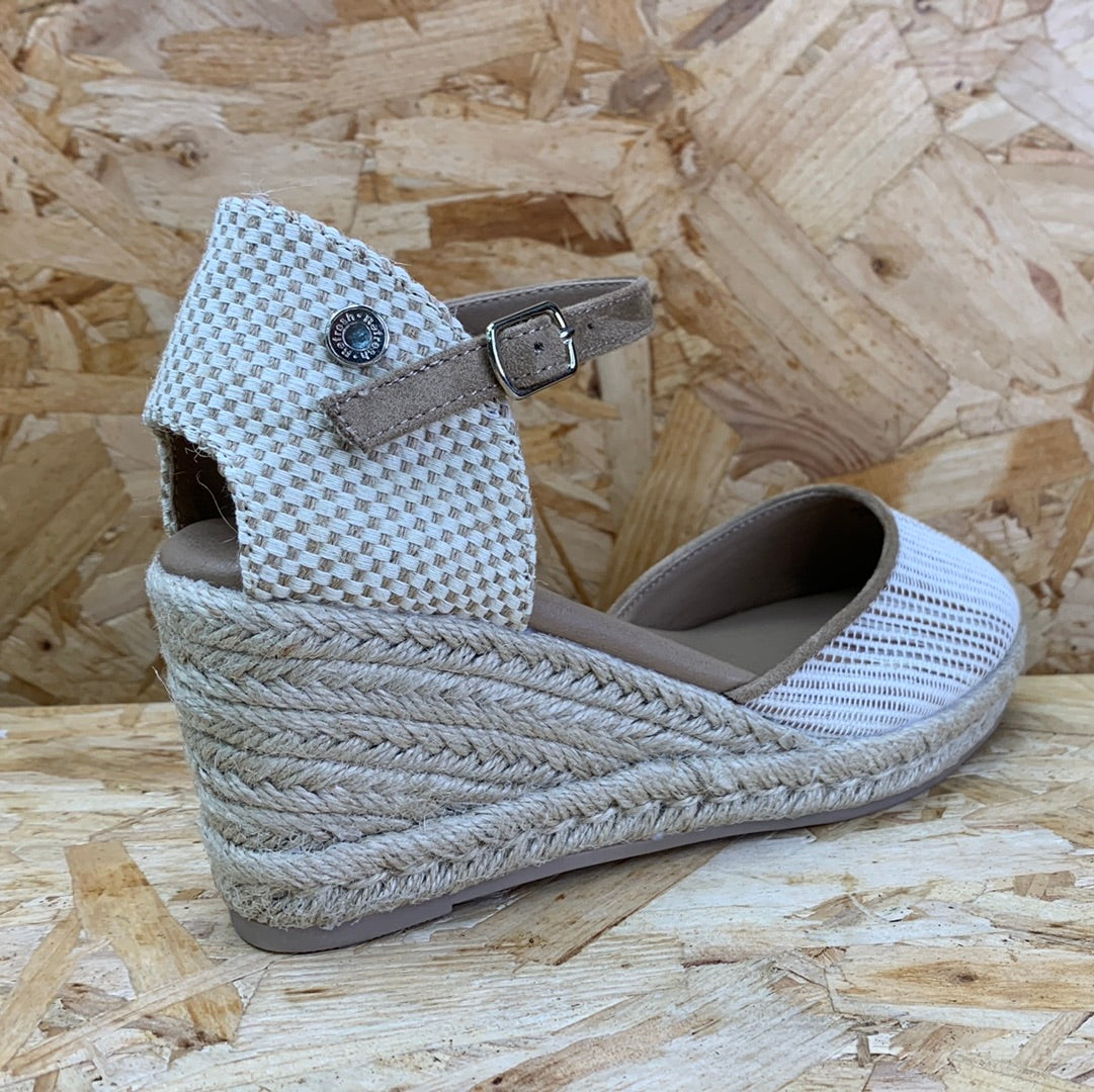Refresh Womens Fashion Wedge Sandals - Taupe - The Foot Factory