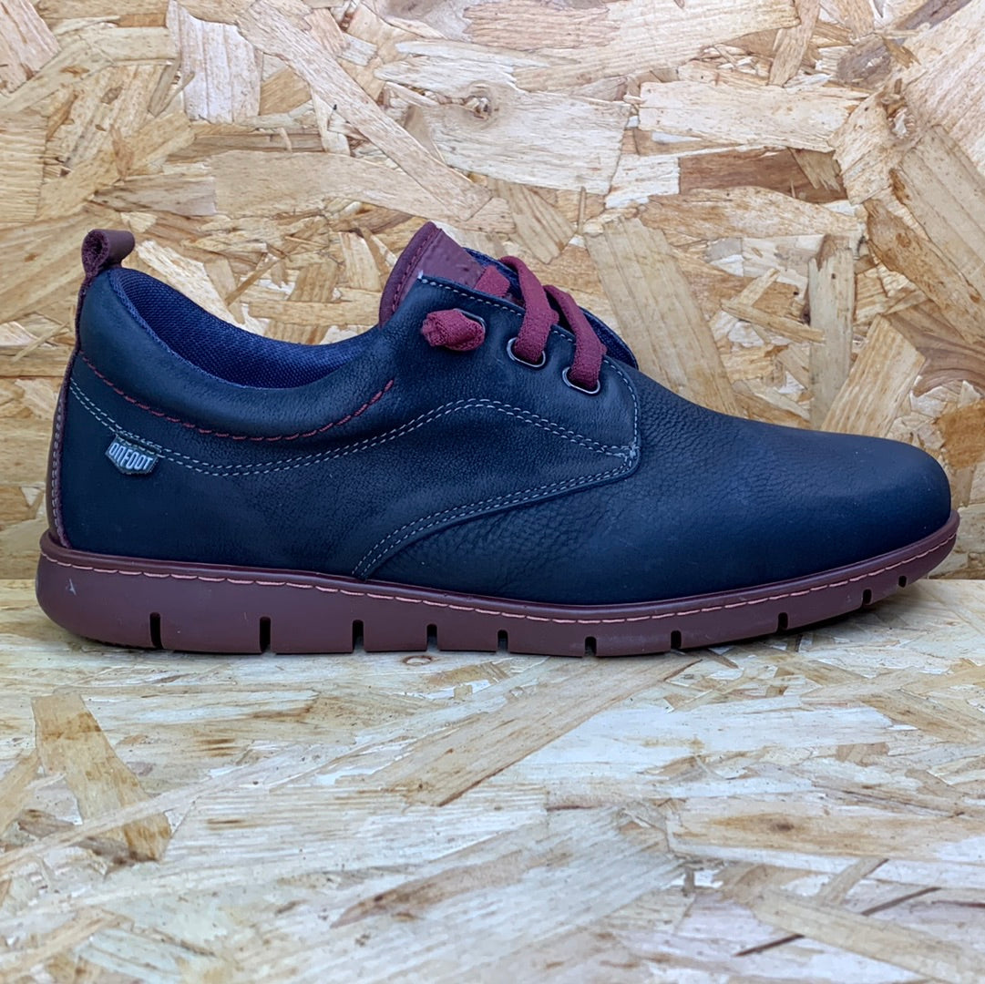 On Foot Mens Leather Shoes - Navy