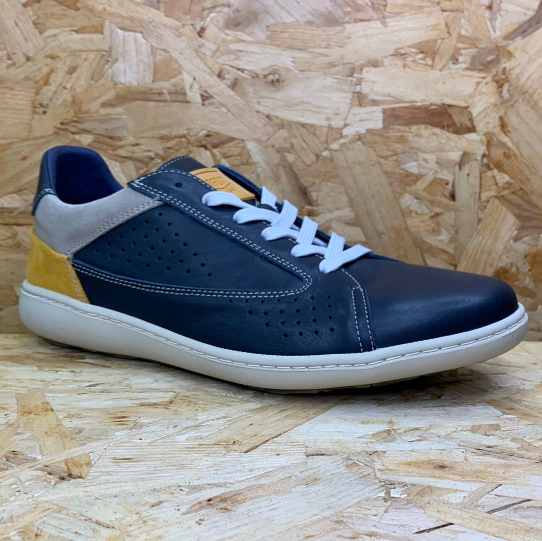 On Foot Mens Leather Trainers - Navy