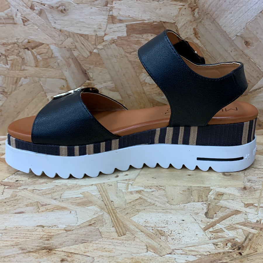 Mustang Womens Fashion Platform Sandals - Black