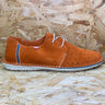 On Foot Mens Perforated Leather Shoes - Orange