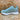 Carmela Womens Leather Fashion Trainers - Aqua Blue - The Foot Factory