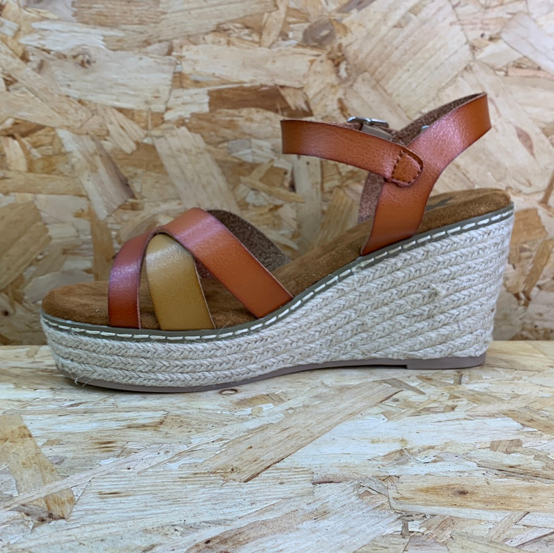 Xti Womens Fashion Wedge Sandals - Camel - The Foot Factory