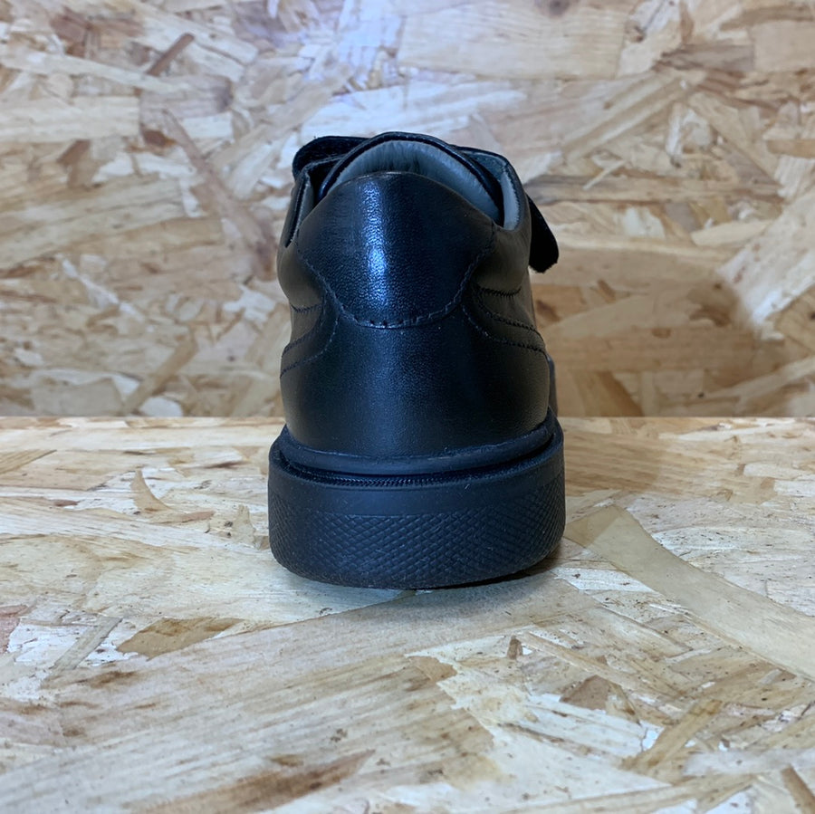 Geox Kids Riddock I Leather School Shoe - Black