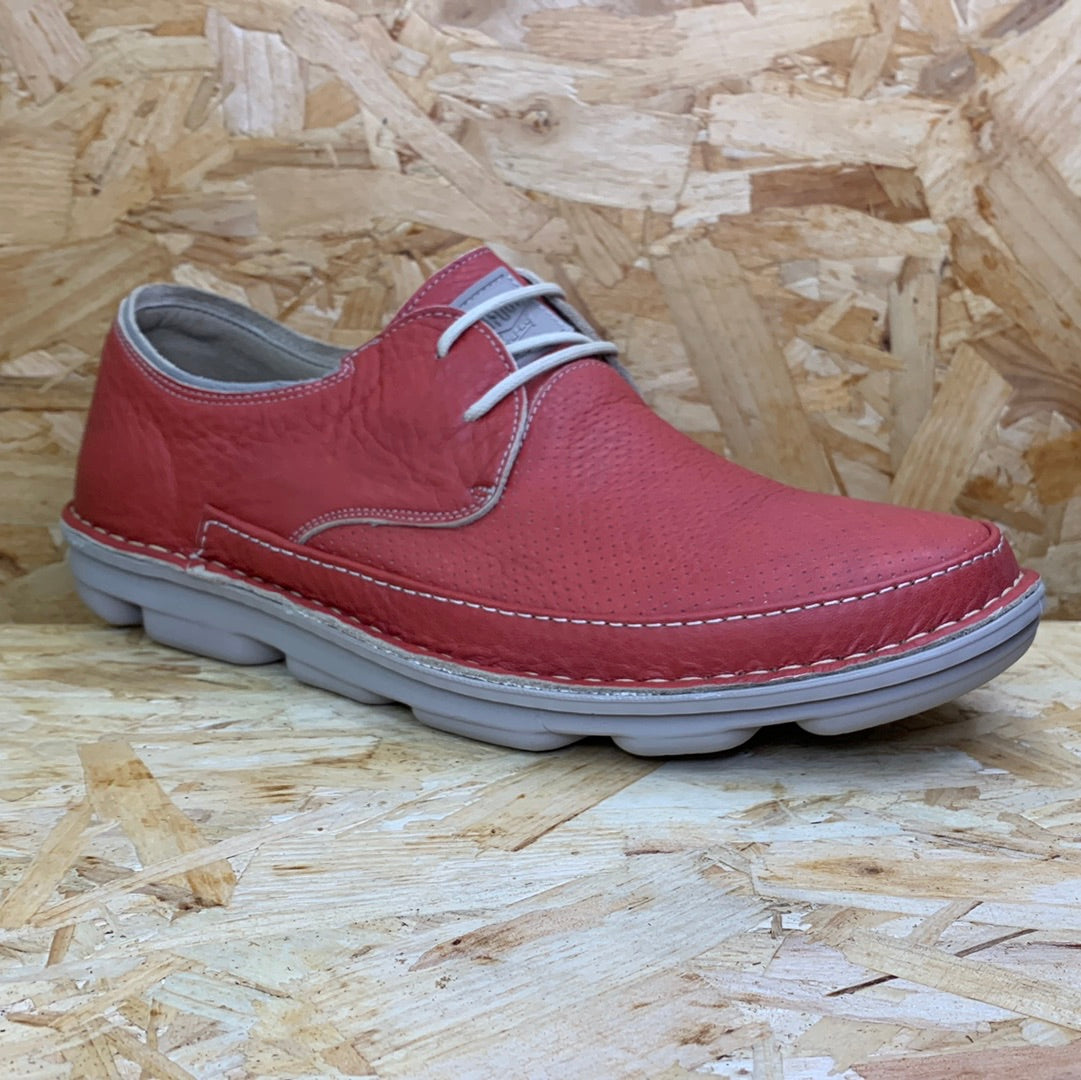 On Foot Mens Leather Shoes - Red