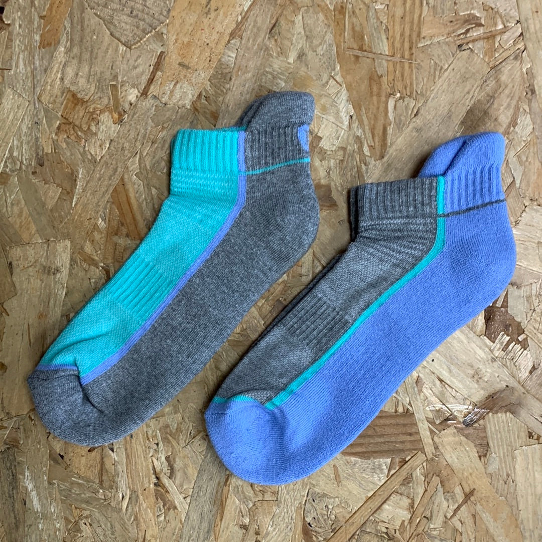Bramble Womens Trainer Liners Socks (2 Pack) - Aqua / Blue