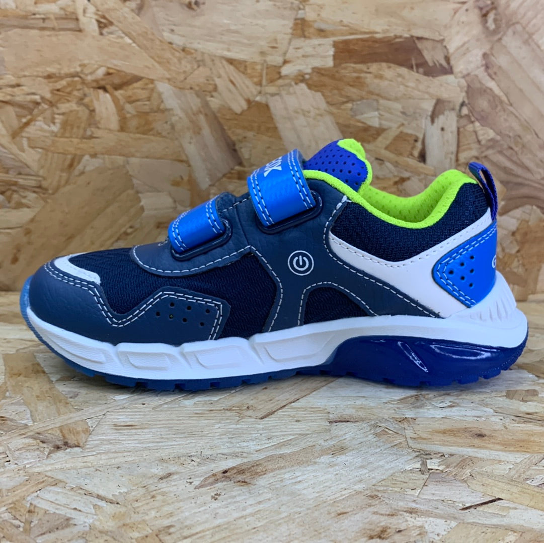 Geox Kids Spaziale Light Up Trainers - Navy / Light Blue