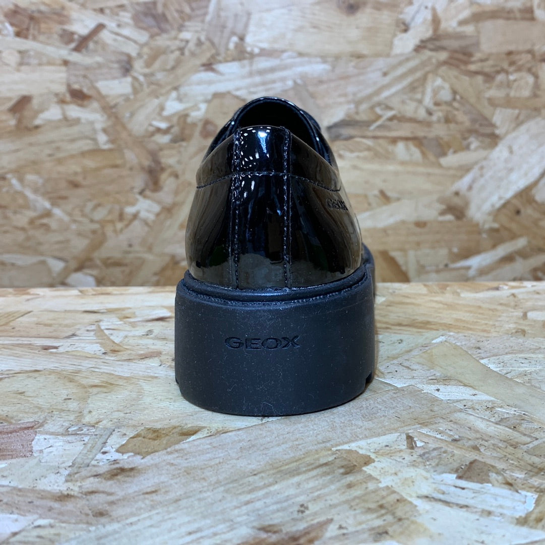 Geox Kids Casey C Patent School Shoe - Black - The Foot Factory