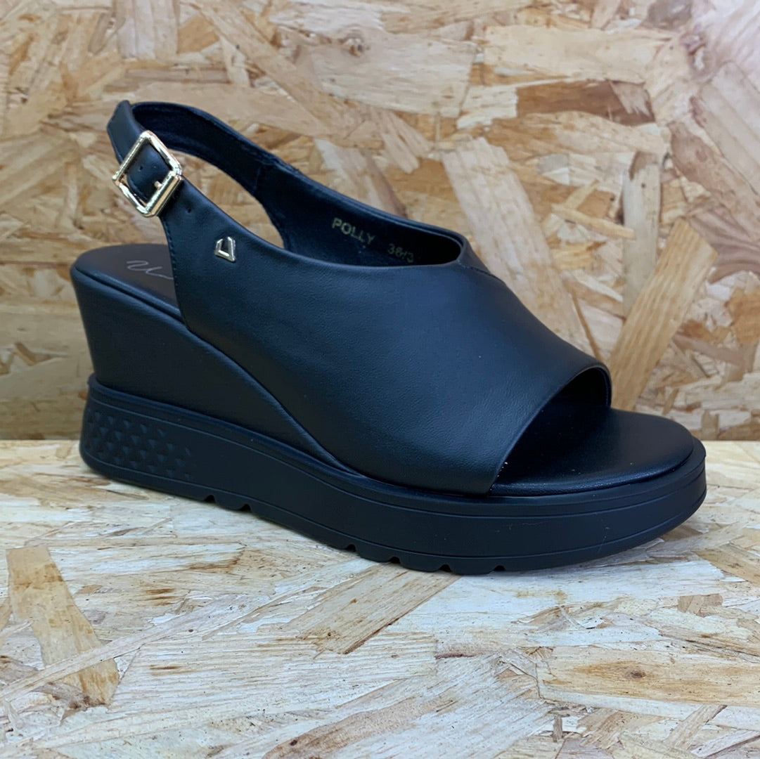 Una Healy Womens Fashion Wedge Sandal - Black