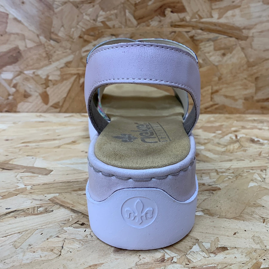Rieker Womens Fashion Wedge Sandal - Lilac