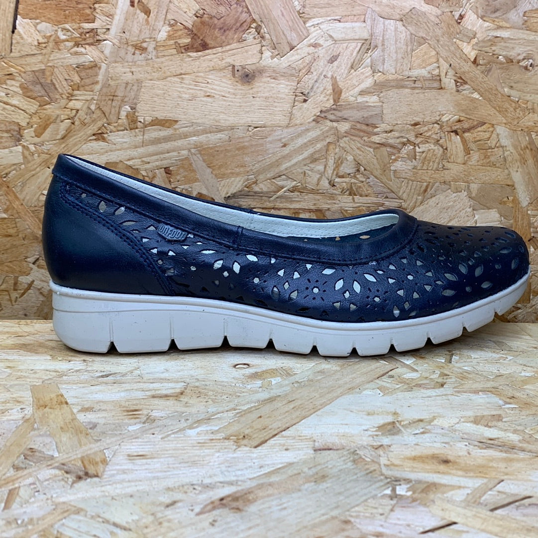 On Foot Womens Leather Shoe - Navy