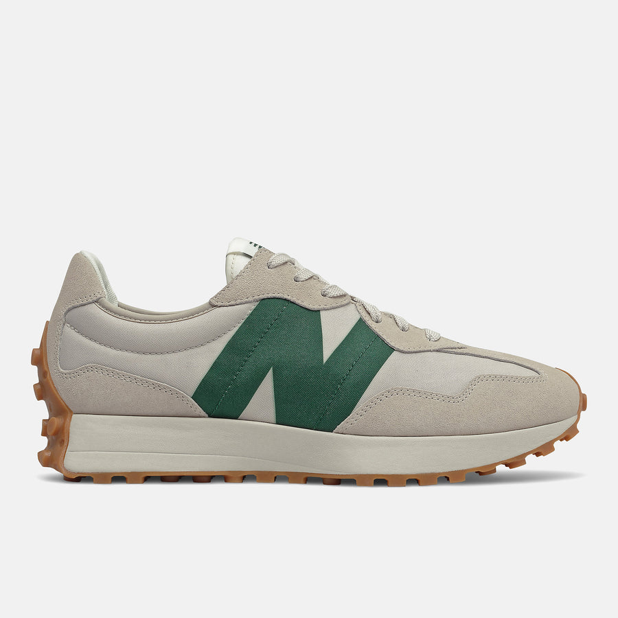 New Balance Mens 327 Fashion Trainers - Grey / Green - The Foot Factory