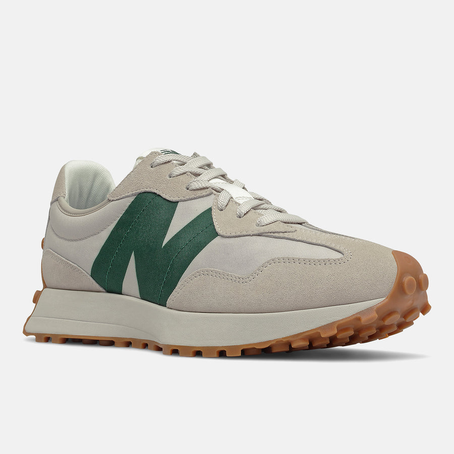 New Balance Mens 327 Fashion Trainers - Grey / Green - The Foot Factory