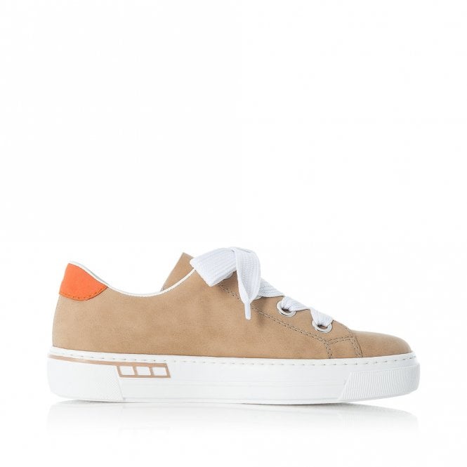 Rieker Womens Laced Fashion Trainer - Beige