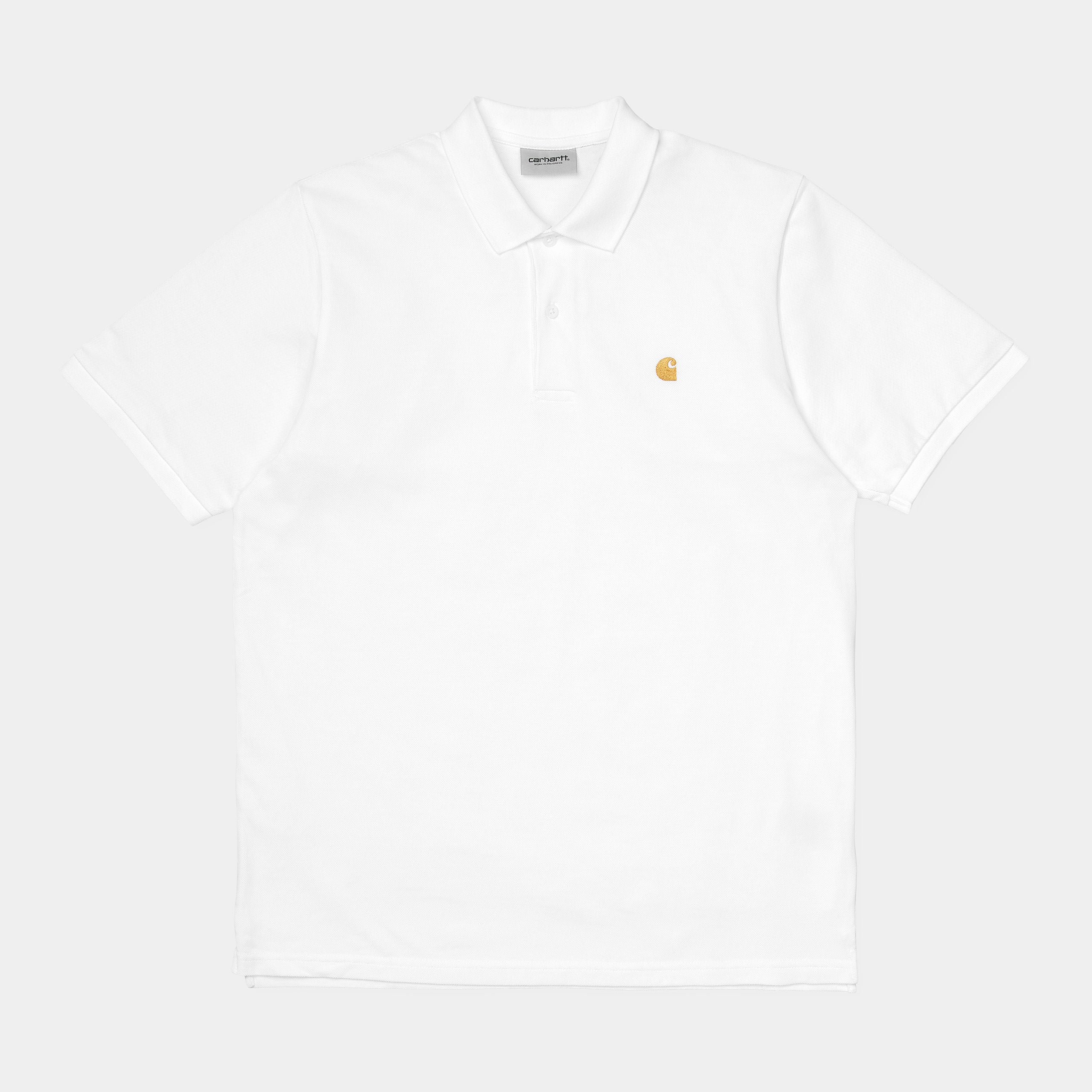Carhartt WIP Mens Chase Pique Short Sleeve Polo Shirt - White