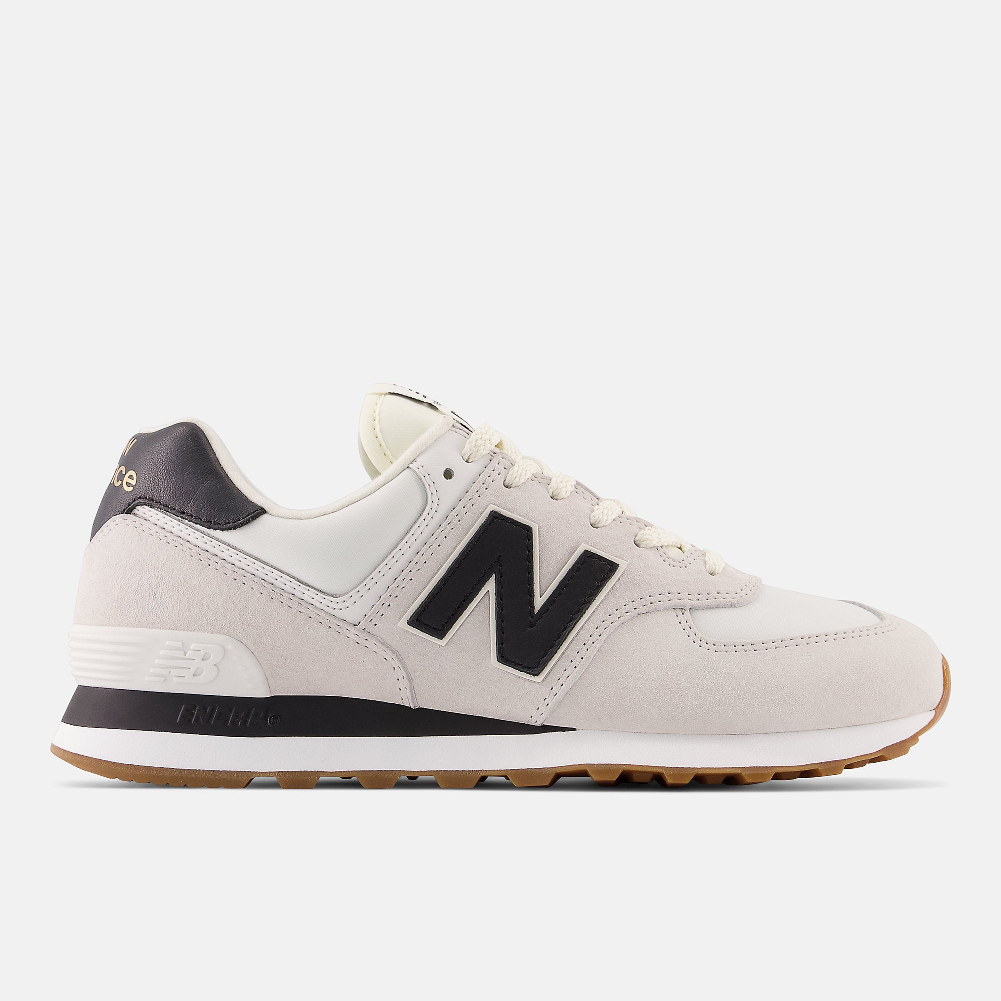 New Balance Mens 574 Fashion Trainers - White / Grey - The Foot Factory