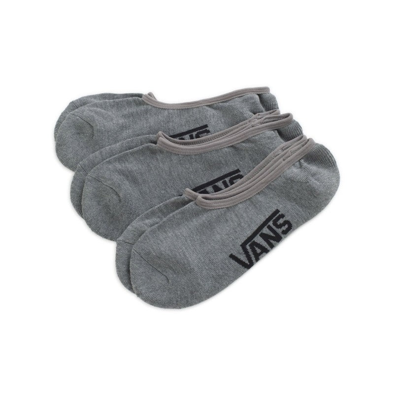 VANS Mens No Show Socks (3 Pack) - Grey - The Foot Factory