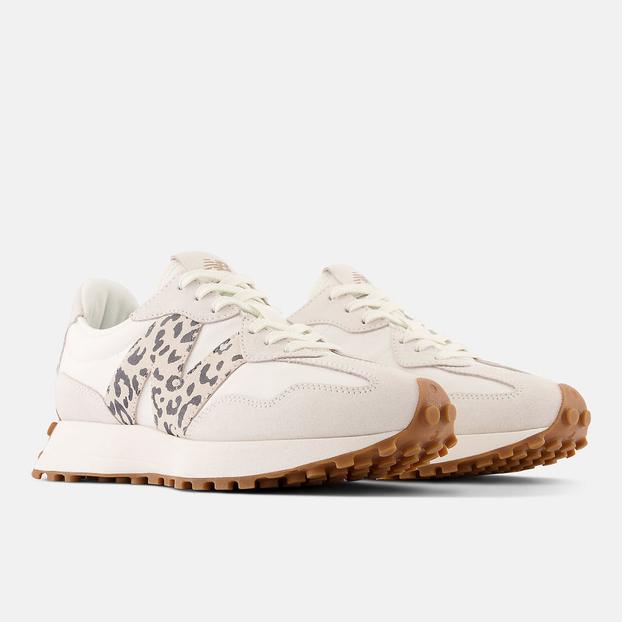 New Balance Womens 327 Fashion Trainers - Off White Leopard